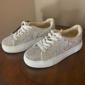 Betsey Johnson Rhinestone Sneakers. Very sparkly and cute!